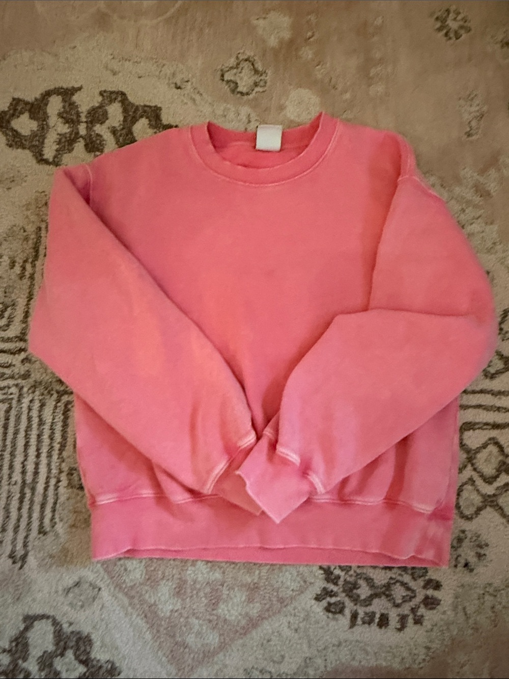 Aritzia Sweatfleece Crewneck in Coral